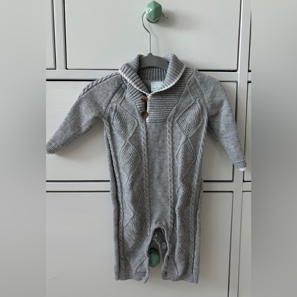 Edgehill Collection | Newborn cardigan onesie sweater with buttons